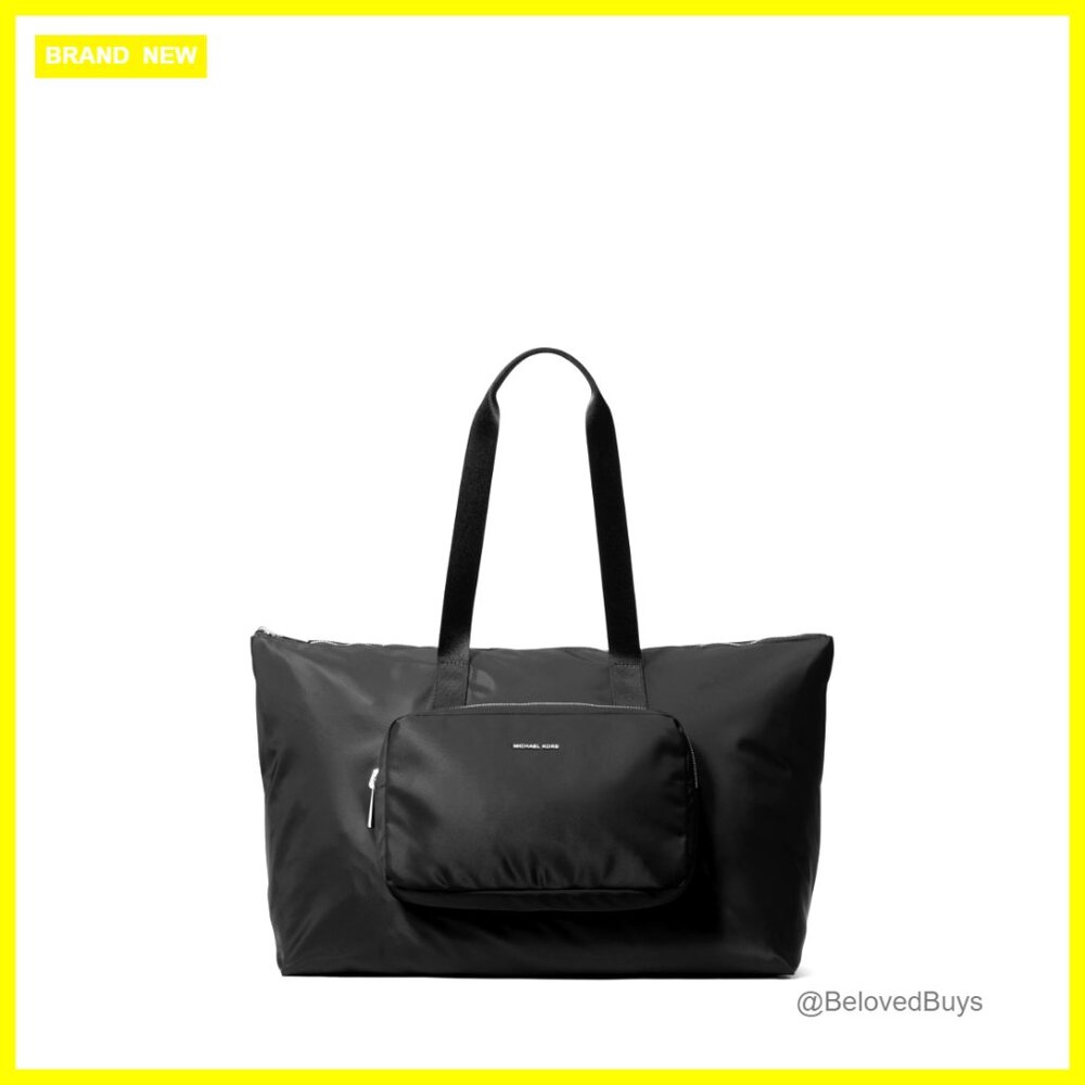 Large Reversible Packable Tote Bag With Zipper And Shoulder Handles